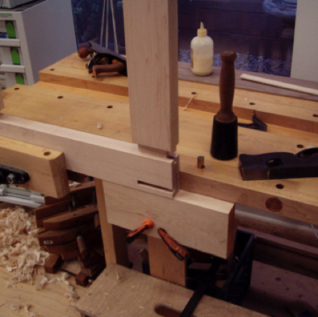 Fitting the tenons.